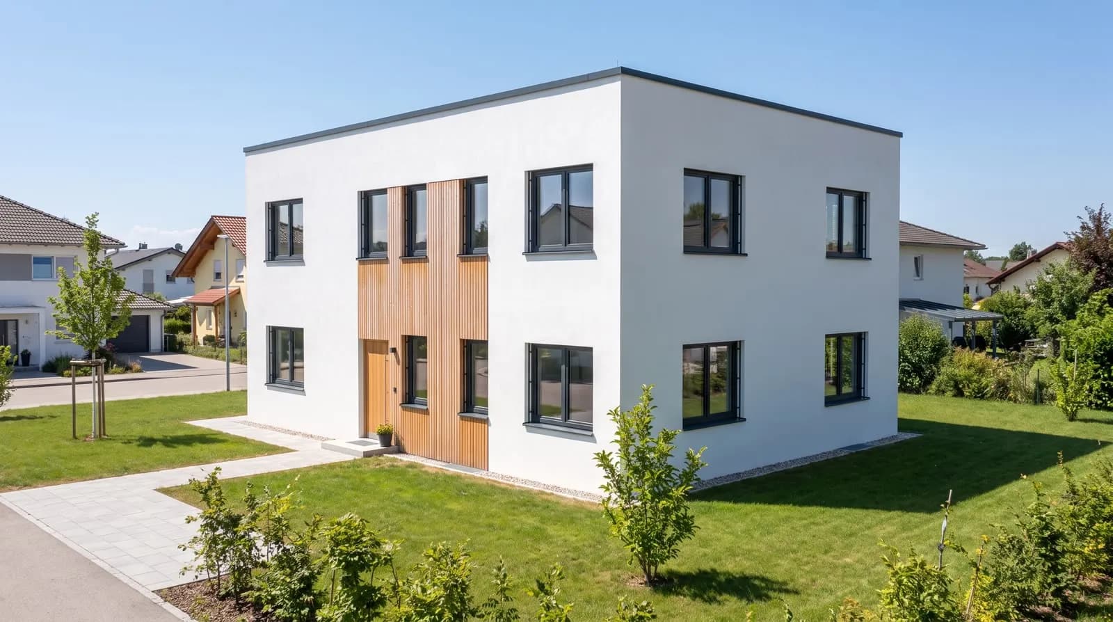Visualisierung des Hauses über Eck, gleiche Kamera wie im Browser-Modell